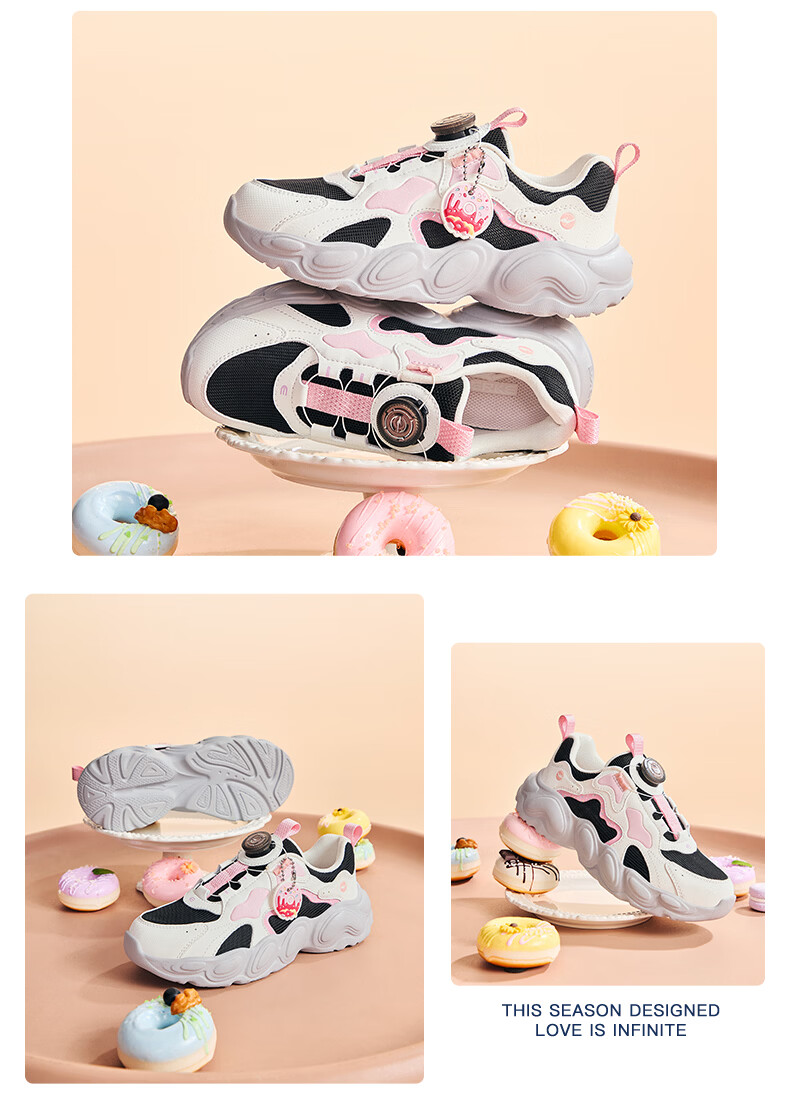 ERKE Kids Casual Shoes Boys and Girls Mesh Sports Shoes with Knob Closure Sea Shell Pink/Microcrystalline White Size 33 13
