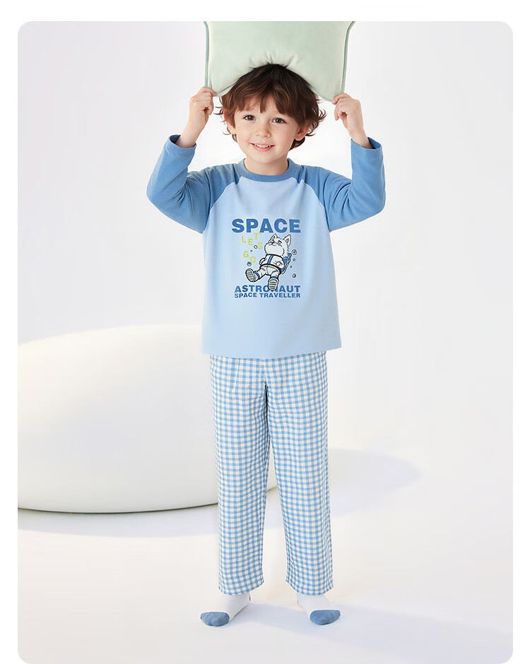 Balabala Kids Pajama Set Children's Sleepwear Boys and Girls Homewear 2026 Spring Autumn New Baby Pure Cotton Skin-friendly Red Sleep Pants 10