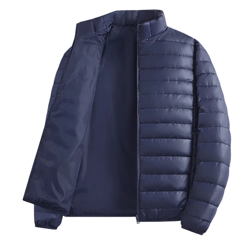 Miiow Men's Cotton Jacket Autumn Winter Stand Collar Lightweight Warm Outdoor Sports Casual Loose Fit Black 2XL