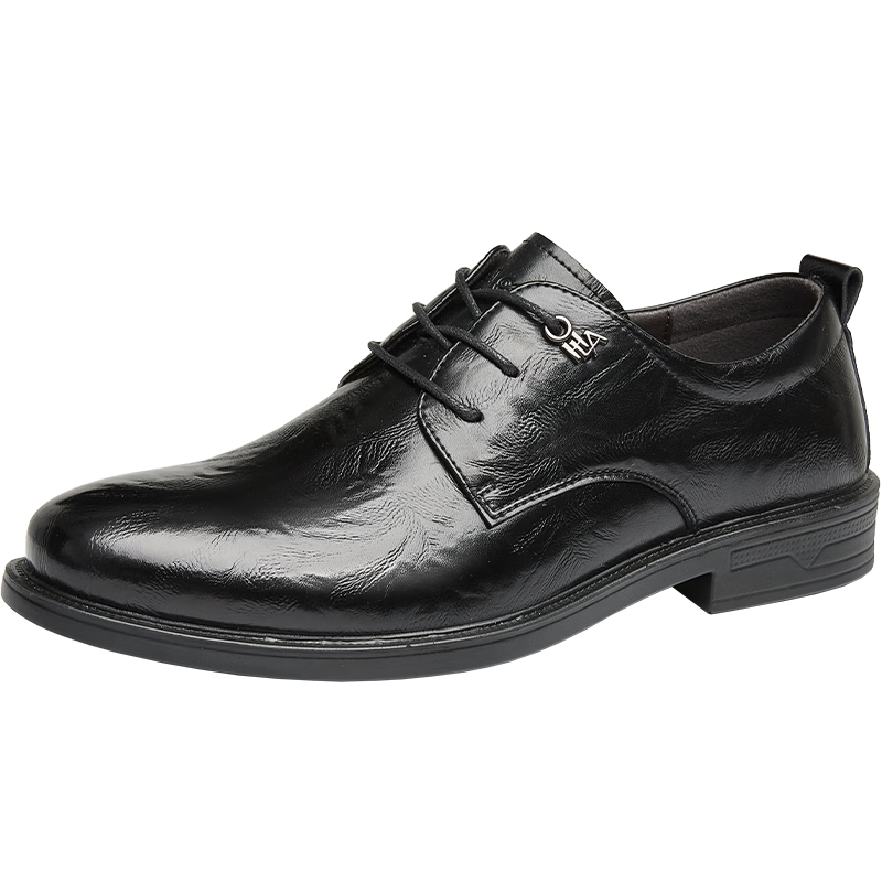 HLA Men's Business Casual Premium Dress Lace-up Derby Wedding Shoes HAAPXM3EBH111 Black Size 44
