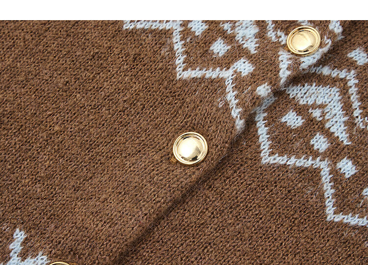 Demana Autumn Fair Isle Wool Blend Jacquard Cardigan Loose Knit Sweater for Women 12