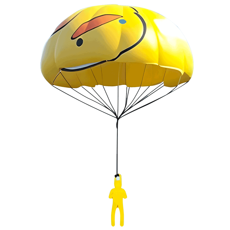 COOKSS Hand-Thrown Parachute Toy Children's Aerial Parachute Outdoor Air Drop Parachute Parent-Child Interactive Toy Gift