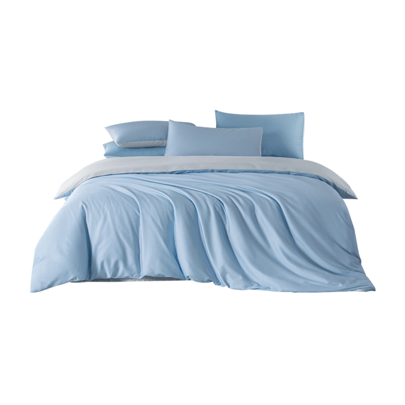 JD Original 60-Piece Pure Cotton Bedding Set, 100% Xinjiang Long-Staple Cotton Sateen Class A Bedding, Luxury High-End Bedsheet Duvet Cover Quilt, for 1.5-Meter Bed, Sea Salt Sugar