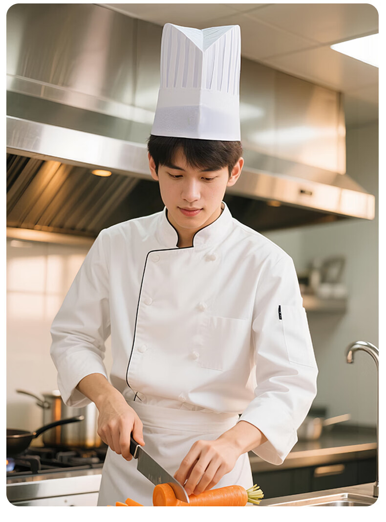HANMANKE Disposable Chef Hat Unisex Hotel Kitchen White Cooking Cap Bakery Pastry Western Restaurant Chef Hat 7