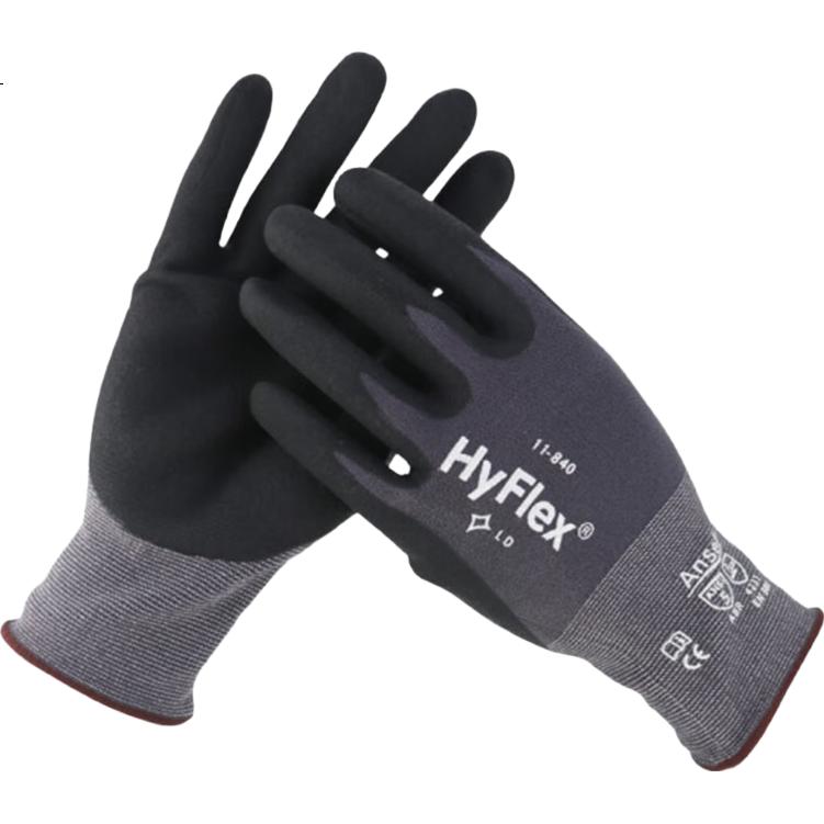 Защитные перчатки Ansell HyFlex 11-840, нитриловое покрытие, размер 9/L, 1 пара