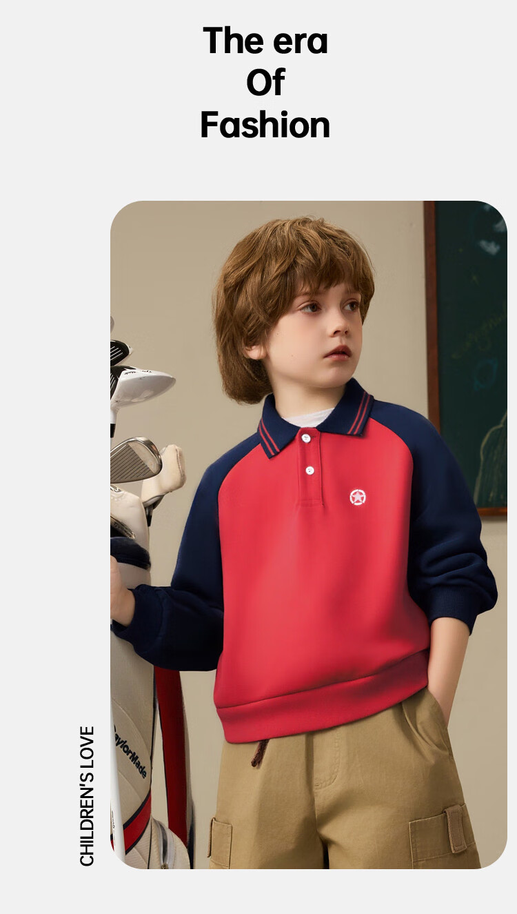 ASK JUNIOR Kids Sweatshirt Boys Spring Polo Collar Colorblock Base Shirt School Style Top 110 8
