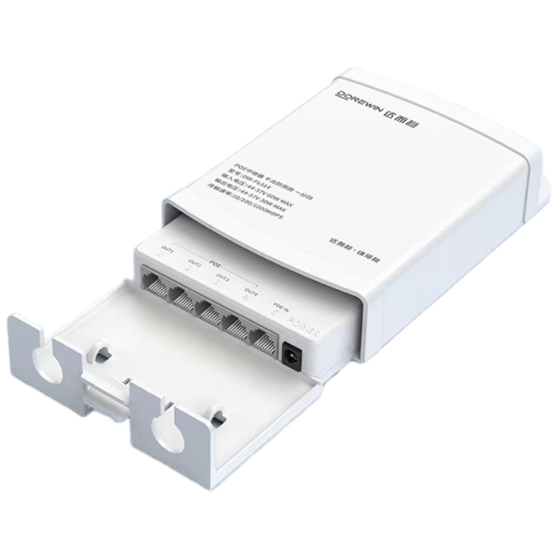 DOREWIN POE Repeater Network Extender Splitter Outdoor Gigabit POE Repeater 1 to 4 for Switch Camera Cascading
