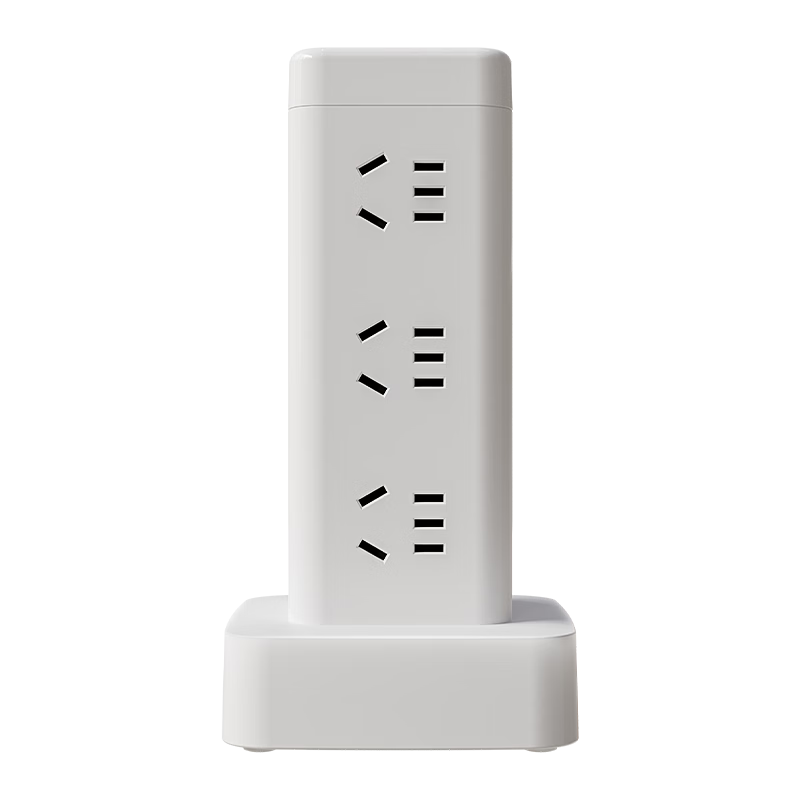 Lengon Cube-Shaped Floor Socket/power Strip, 3 Layers 12 Outlets 2.9 Meters, Power Board/surge Protector strip/wiring Board/docking Station for Dormitory Home Office Use, U1012-2.9 White