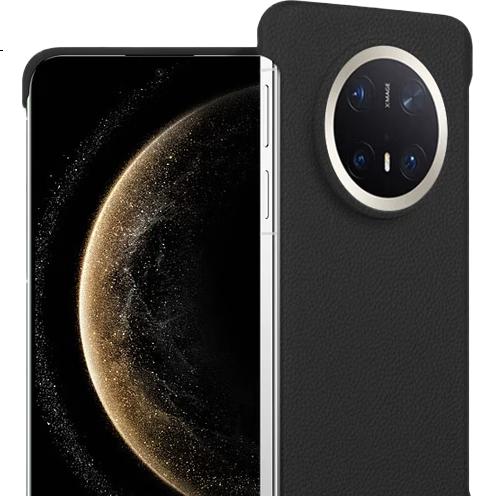 POZZO Чехол для Huawei Pura 70 Pro из натуральной кожи, ультратонкий, без бортиков, бизнес-стиль, роскошный, полузакрытый, защита от отпечатков пальцев, совместимость с беспроводной зарядкой