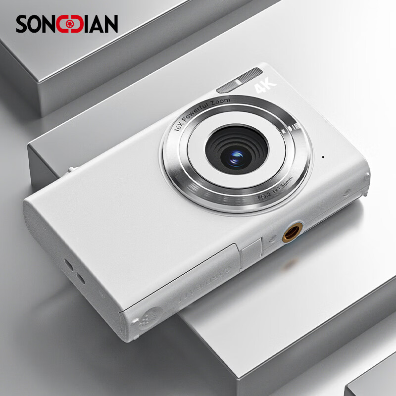 SONGDIAN Digital Camera Mini Card Camera HD Mirrorless CCD Campus Camera DC402 Star Black 16GB Memory Student Gift
