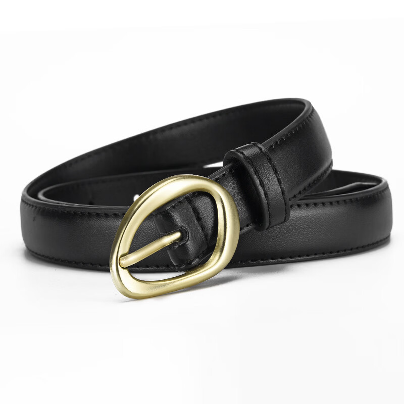 Half-Cigarette Style Women's Fashion Pin Buckle Belt Slim Durable Leather Decorative Skinny Belt for Jeans 16