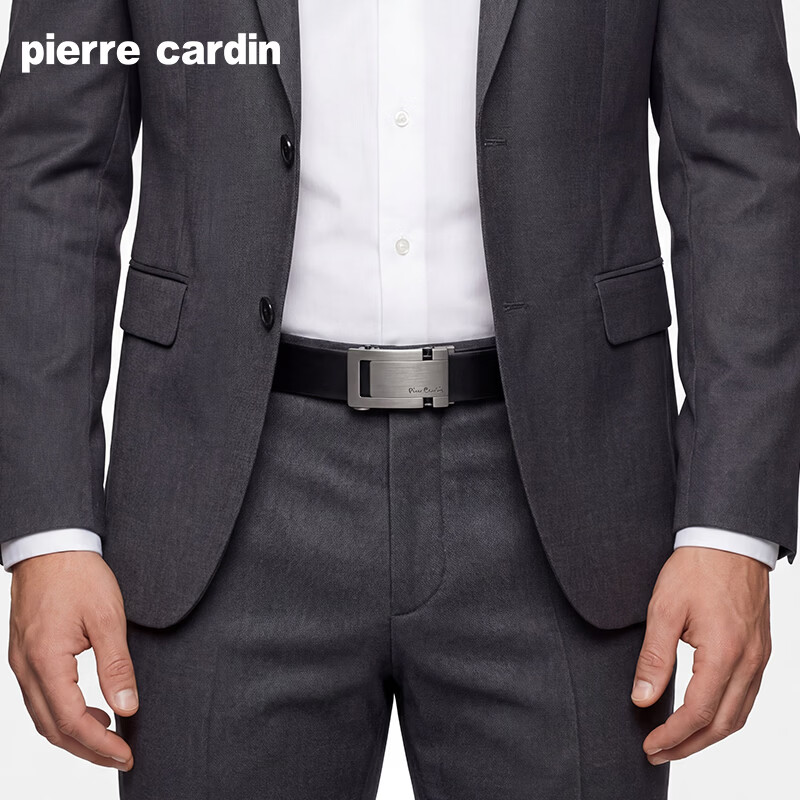 Pierre Cardin Men's Business Casual Genuine Leather Automatic Buckle Belt Birthday Gift for Boyfriend Husband Father