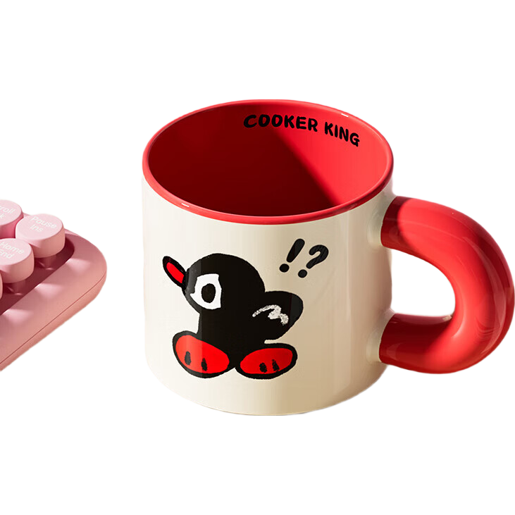 COOKER KING Ceramic Mug New Cute Couple High-Temperature Healthy Porcelain Mug 350ml Mole Squatting