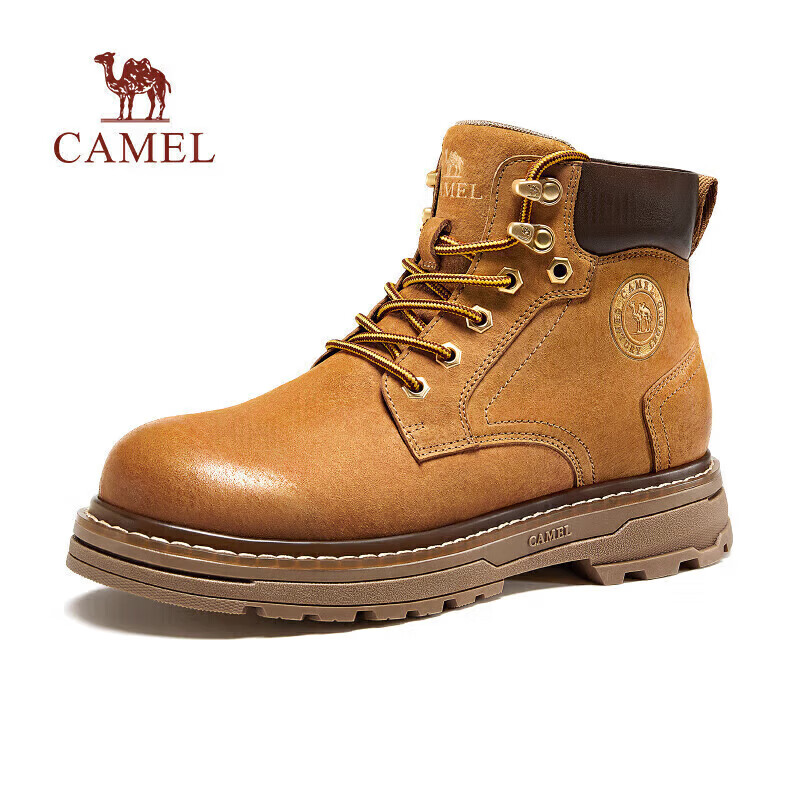 CAMEL Wang Junkai Edition Yellow High-top Outdoor Work Martin Boots Men G15W076038T Desert Yellow Size 44