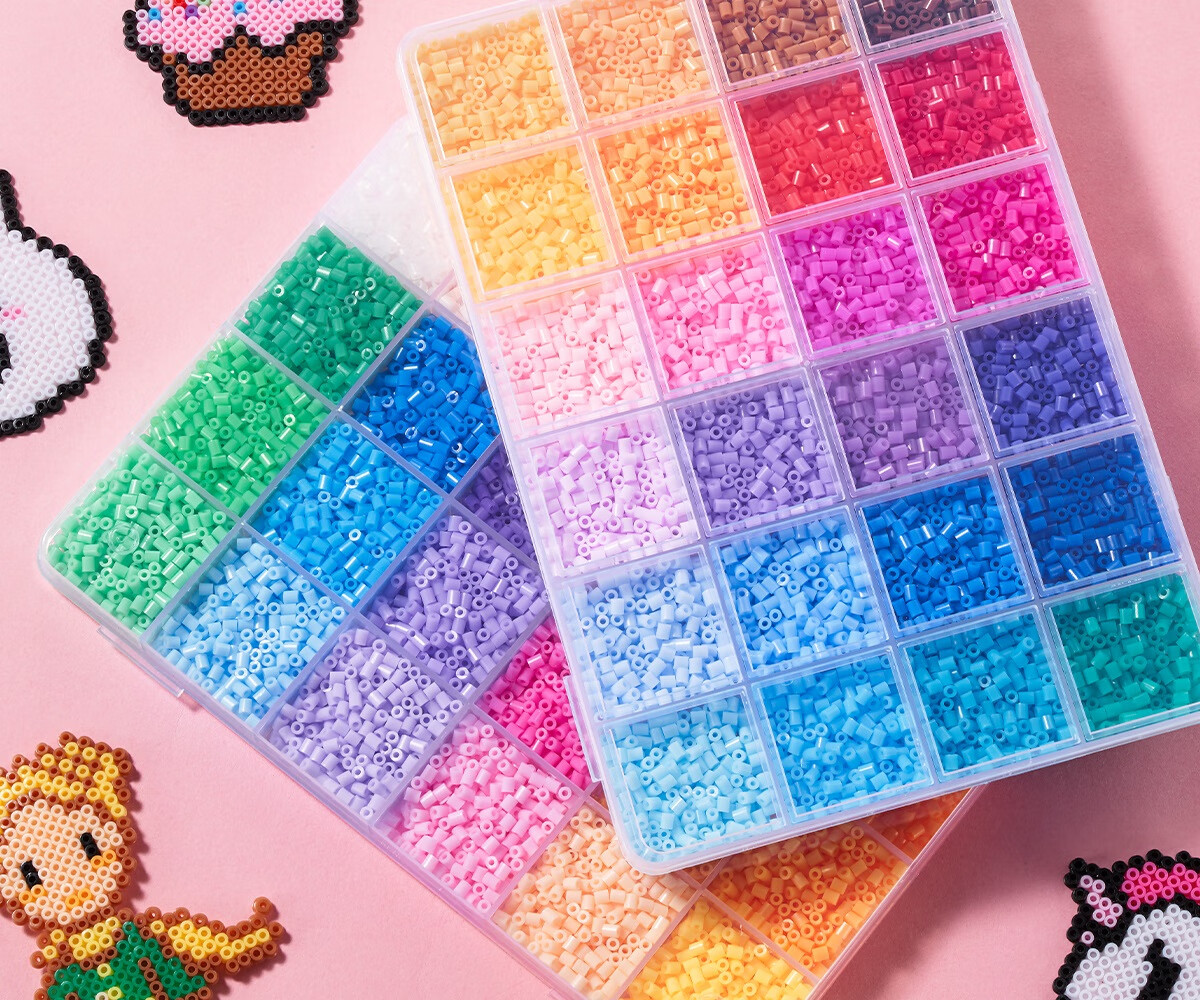 Dimoarch Premium Perler Beads DIY Craft Kit Complete 3D Fusion Bead Pen Tool Iron Birthday Gift 48 Colors 9