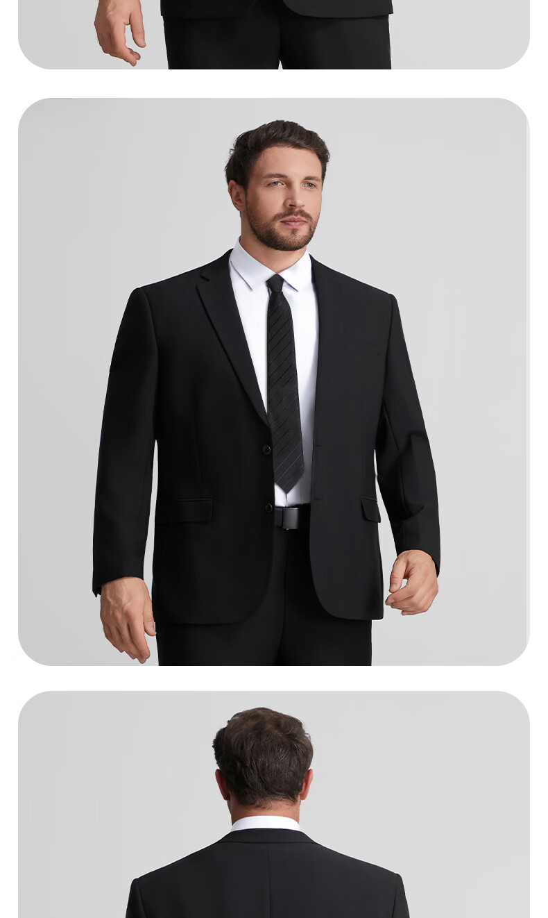 Plus Size Men's Blazer Loose Slim Fit Stretch Professional Suit Jacket Black 7XL 10
