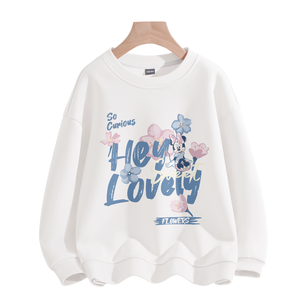 Disney Kids Casual Sweatshirt 2026 Spring New Fashion Versatile Girls Cute Base Shirt