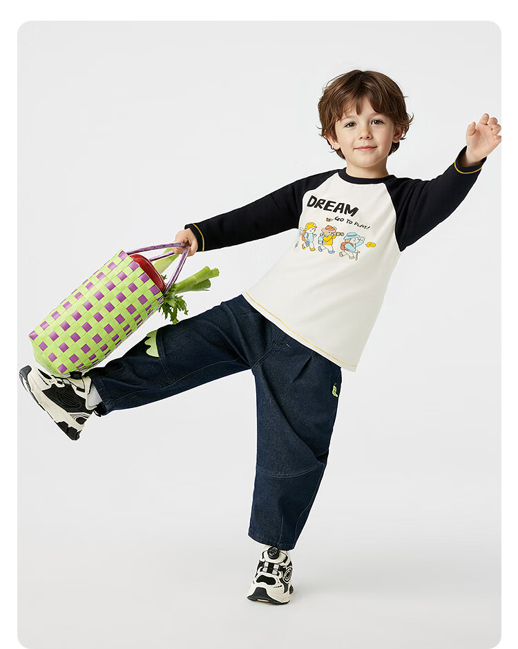 BALABALA 【balaOne】 Kids Long Sleeve T-Shirt Boys and Girls 2026 Spring Autumn Cotton Cute 23