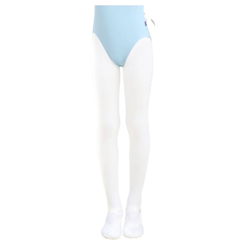 Guniya Children's Dance Socks Winter Fleece Thickened Tights Practice Performance Grading Dance Pantyhose White (2XL)