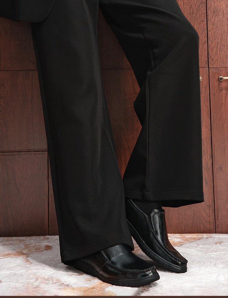 Jingzhenlianggong Men's Business Formal Moisture-Wicking Breathable Non-Slip Durable Soft Genuine Leather Shoes Black Top-Grain Leather Size 43 11