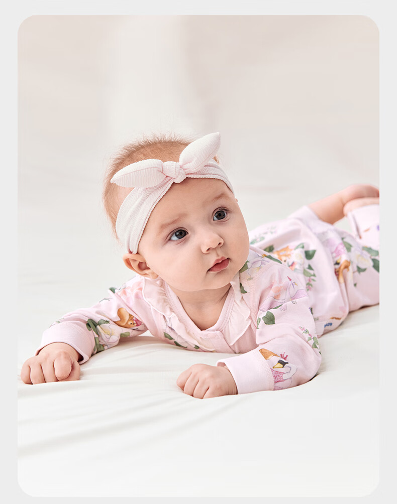 Babycare Soft Long Sleeve Romper Baby Jumpsuit Infant Clothing Qingchuan Blue [Middle Opening] 73cm 27