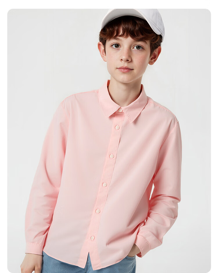 Balabala Boys' Long Sleeve Shirt with Turn-Down Collar Baby 2026 New Spring Curved Hem Pure Cotton Skin-Friendly Versatile Top 26