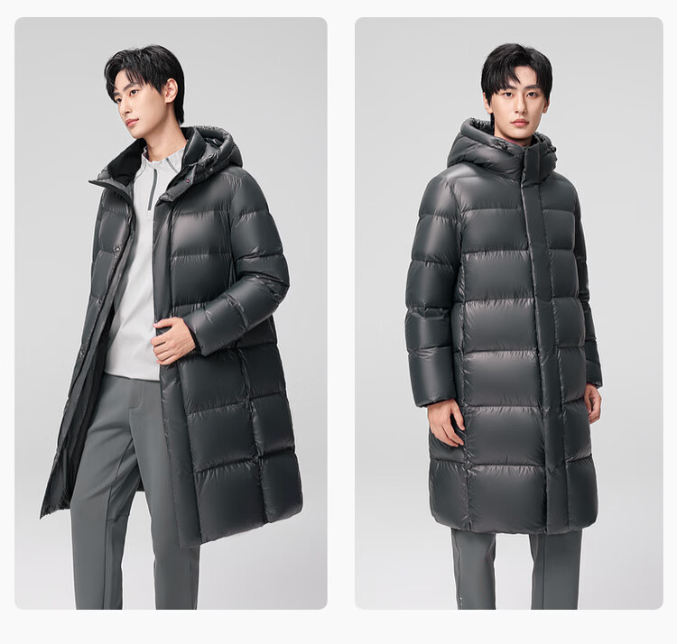 SNOWFLYING Obsidian Goose Down Hooded Thickened H-Style Down Jacket Recommended by Cheng Yi 8