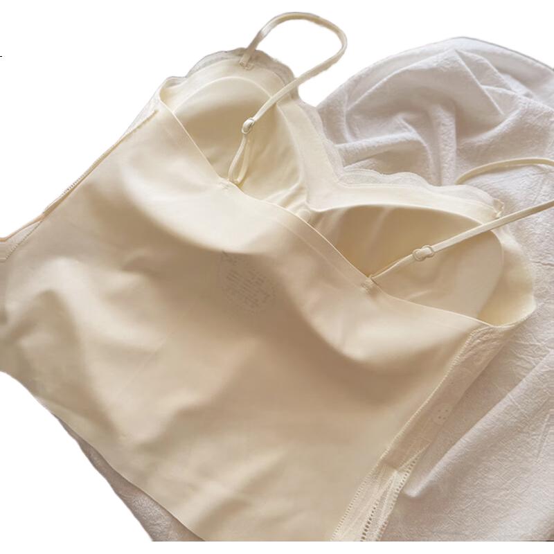 GRACEWELL French Lace Camisole Women's Backless Strapless Elegant Base Bra Wireless Padded Innerwear