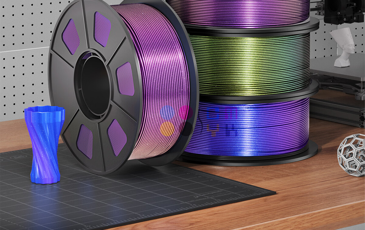 CMYKSUPPLIES 3D Printing Filament Galaxy PLA Compatible with Taz 3D, Creality, Zongwei Cube, Colorful Easy-Print Pearl Filament Nebula Color 1kg 2