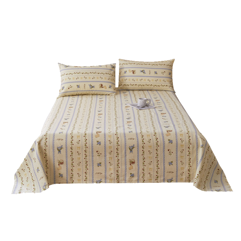 Hodo Coarse Cloth Bed Sheet Single Piece Double/Single Bed Sheet Four Seasons Skin-Friendly Bedding Bedspread 240*230cm Strawberry