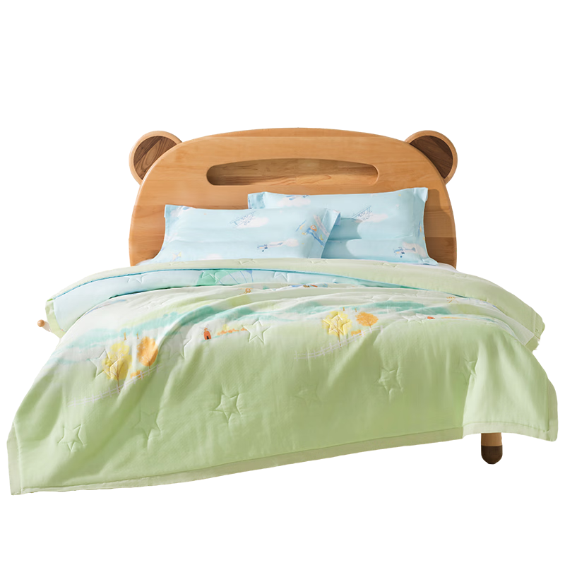 PurCotton Kids Antibacterial Anti-Mite Cotton Gauze Quilted Blanket Kindergarten Quilt Four Seasons Universal Dream Journey 1.2x1.5m