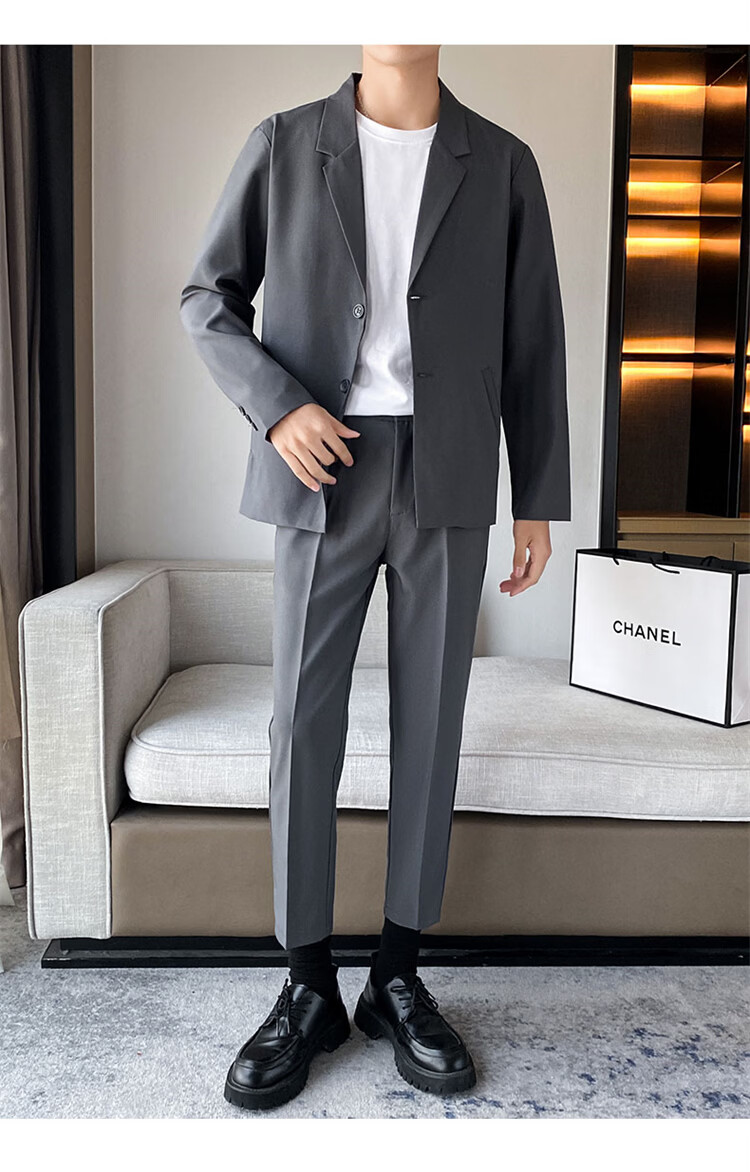 TUCANO Men's Casual Slim Fit Blazer Suit Jacket Korean Style Trendy Formal Groom Best Man Wedding Banquet 21