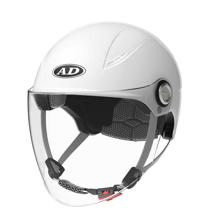 AD New National Standard Class A 3C Certified Electric Bicycle Helmet for Men And Women, Summer Electric Scooter Safety Helmet, Unisex Lightweight Riding Motorcycle Half Helmet for All Seasons, Winter A2 Snow White