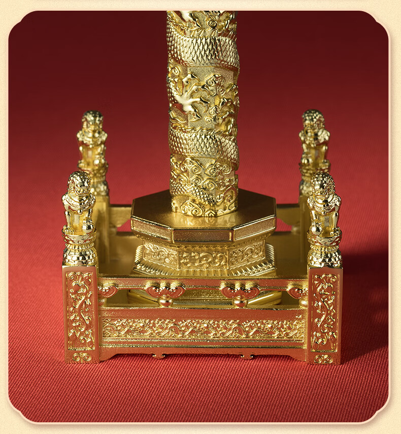 Master Tong "Huabiao Pillar" Living Room Desktop Dragon Totem Copper Ornament Home Craft Decoration Gift 16