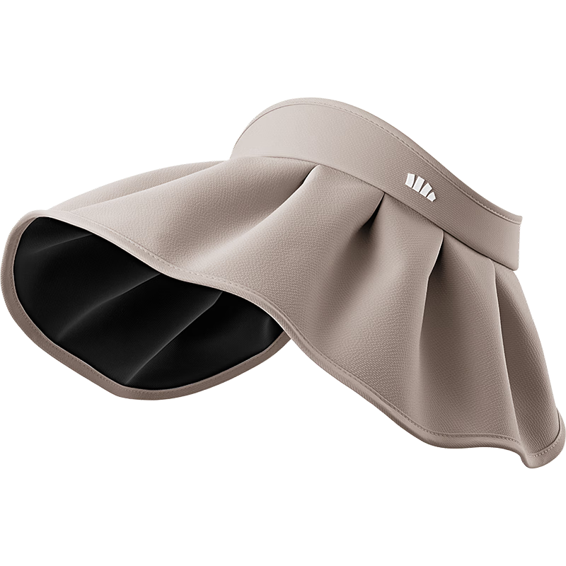 Beneunder Women's Black Gel Shell Sun Hat, Portable Visor Cap with Wide Brim for Face-Slimming BM017