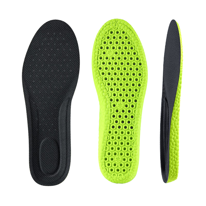 JVBV 2 Pairs Mugwort Odor-Resistant Sports Insoles for Men, Soft and Elastic, Thickened Shock Absorption, Breathable, Antibacterial, Deodorizing, Sizes 37-38