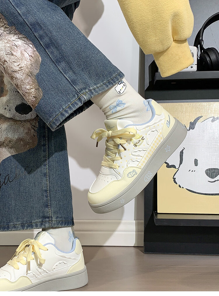 Warrior Cute Cat Canvas Shoes for Women 2026 Spring Autumn New Versatile Lightweight Casual Breathable Thick-Soled White Sneakers for Female Students 4