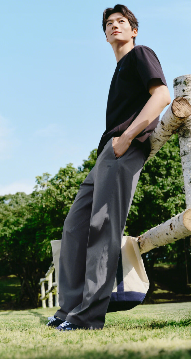 Beneunder Men's Wide-Leg High-Elastic Cooling Outdoor Commuter Casual Pants EL003 Ink Gray S 5