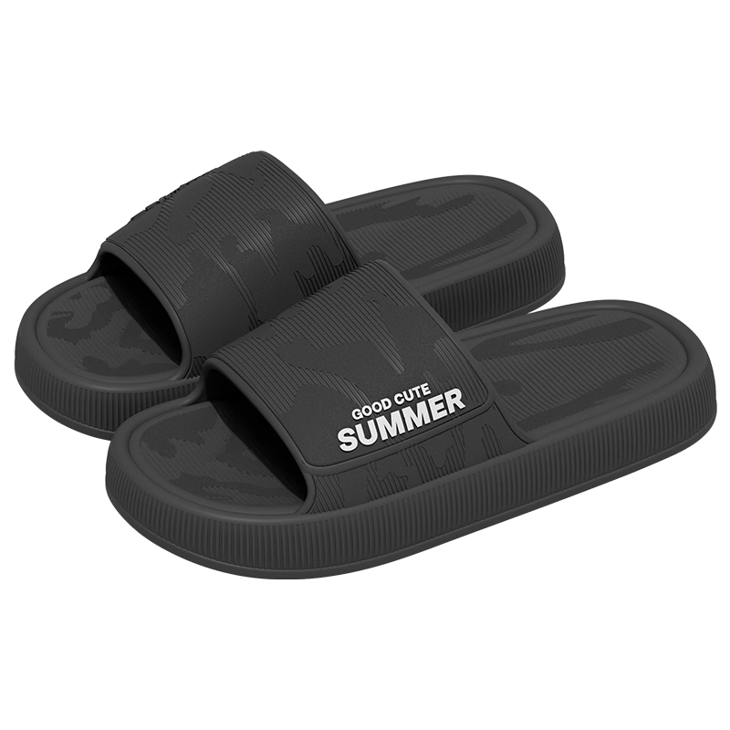 Runrou Men's Slippers, Summer EVA, Odor-Resistant, Non-Slip, Indoor Home Use, Bathroom Shower, Squishy Feeling Sandals, Summer