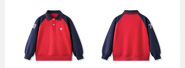 ASK JUNIOR Kids Sweatshirt Boys Spring Polo Collar Colorblock Base Shirt School Style Top 110 2