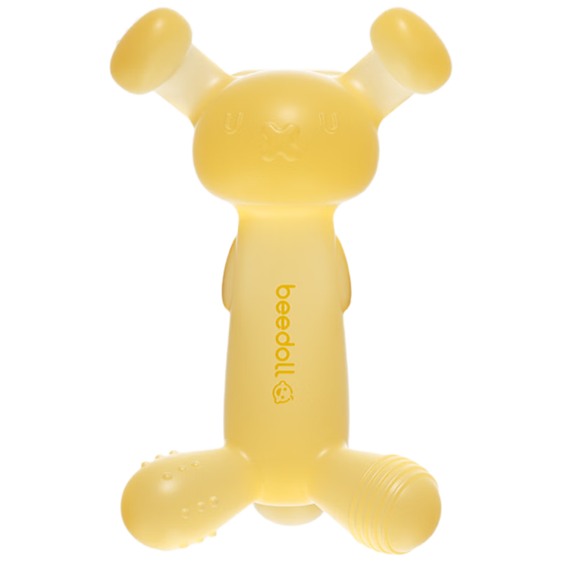 Beedoll 3.0 Baby Teething Stick Rabbit Soothing Teether Chew Toy 4 Months+ Silicone Lime Yellow