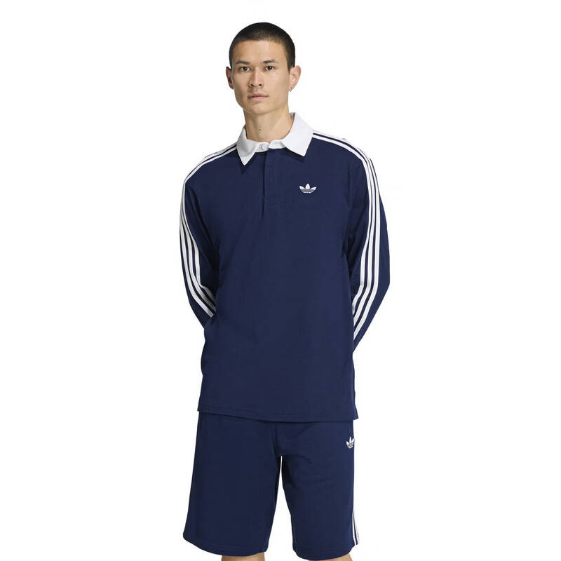 Adidas Originals Men's 3S PL Long Sleeve Polo KE3574 Dark Indigo S 1
