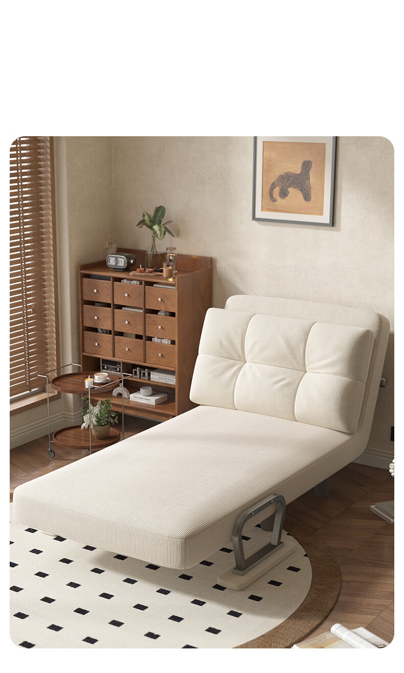 Warner New Sofa Bed Small Apartment Dual-Use Single Sofa Chair Office Nap Folding Bed S371 Gray 80 7