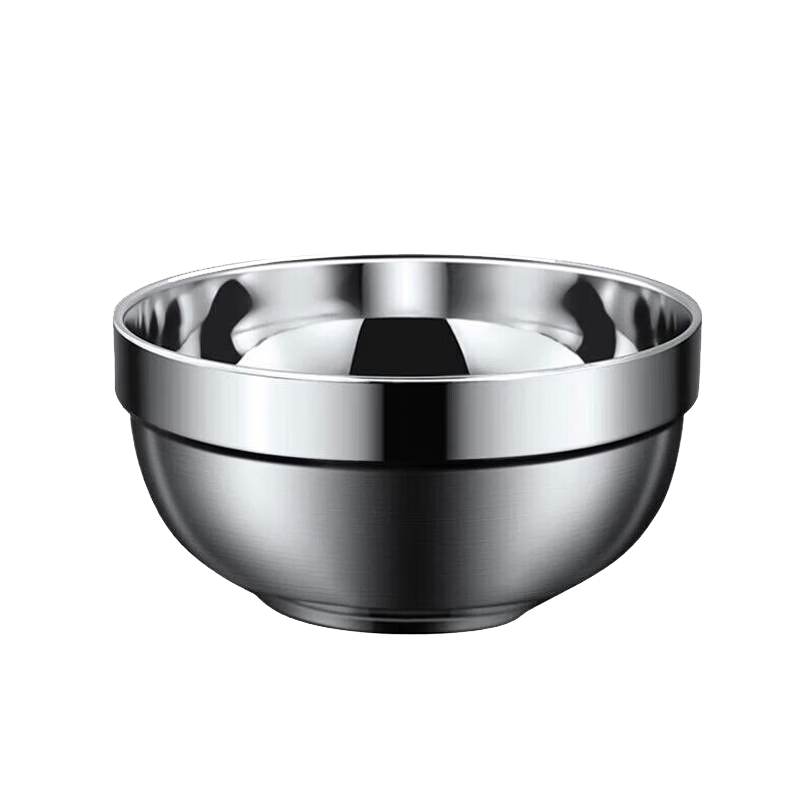 Danshi Zhiyuan 304 Stainless Steel Double-Layer Insulated Anti-Scald Bowl Platinum Bowl 14cm School Canteen Special Jingcang