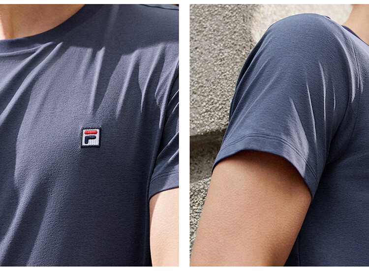FILA Official Men's Short Sleeve T-Shirt 2026 Summer Tennis Moisture-Wicking Quick-Dry Knit Sun Protection Crew Neck Top 33