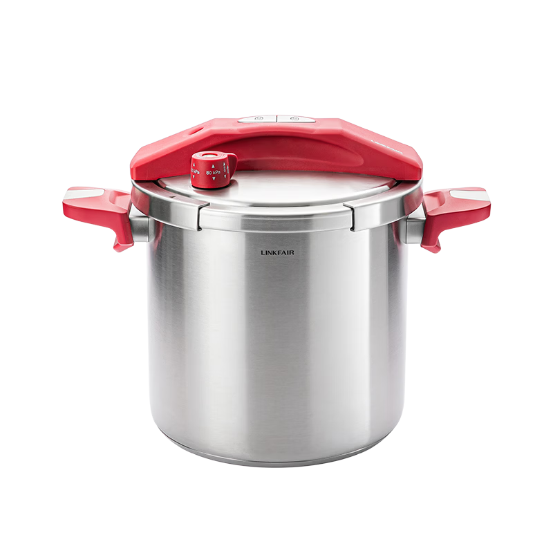 LINKFAIR 316L Stainless Steel High-Pressure Cooker 10L Explosion-Proof Large Capacity Pressure Cooker Compatible with Gas and Induction Stoves