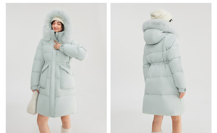 BOSIDENG 25 Years Women's Winter Down Jacket 90% Down Thickened Slim Mid-Length Large Fur Collar New Year Red Coat 11