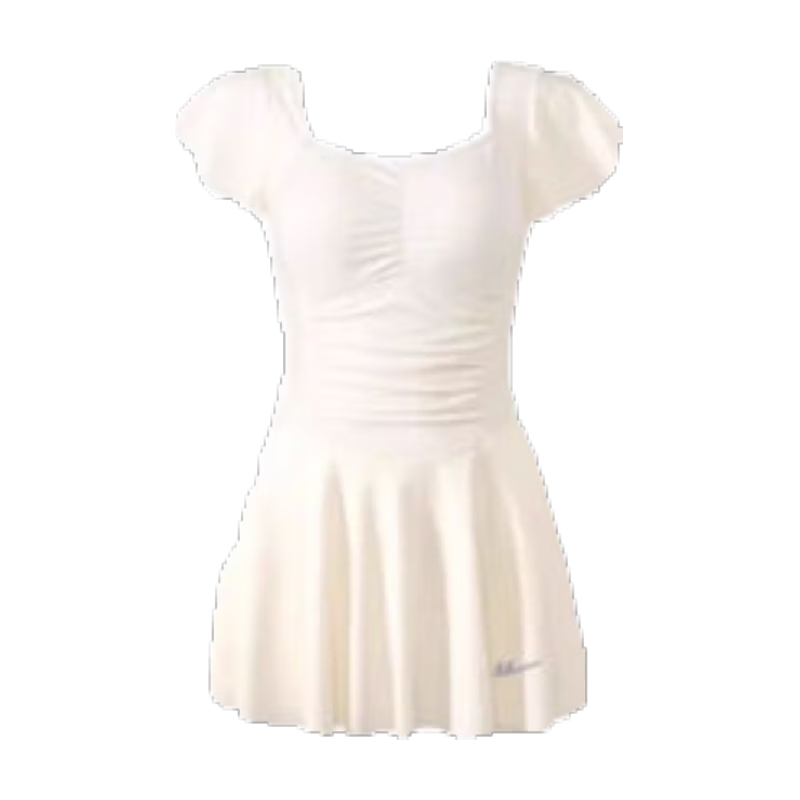 Huili Conservative Slimming Swimsuit for Women, Popular Sexy Skirt-Style High-End Hot Spring Swimwear 15009BH White M