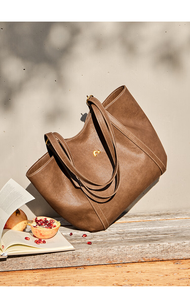 Nalandu [Celebrity Style] New Large Capacity Cowhide Tote Bag Commuter Birthday Gift 4