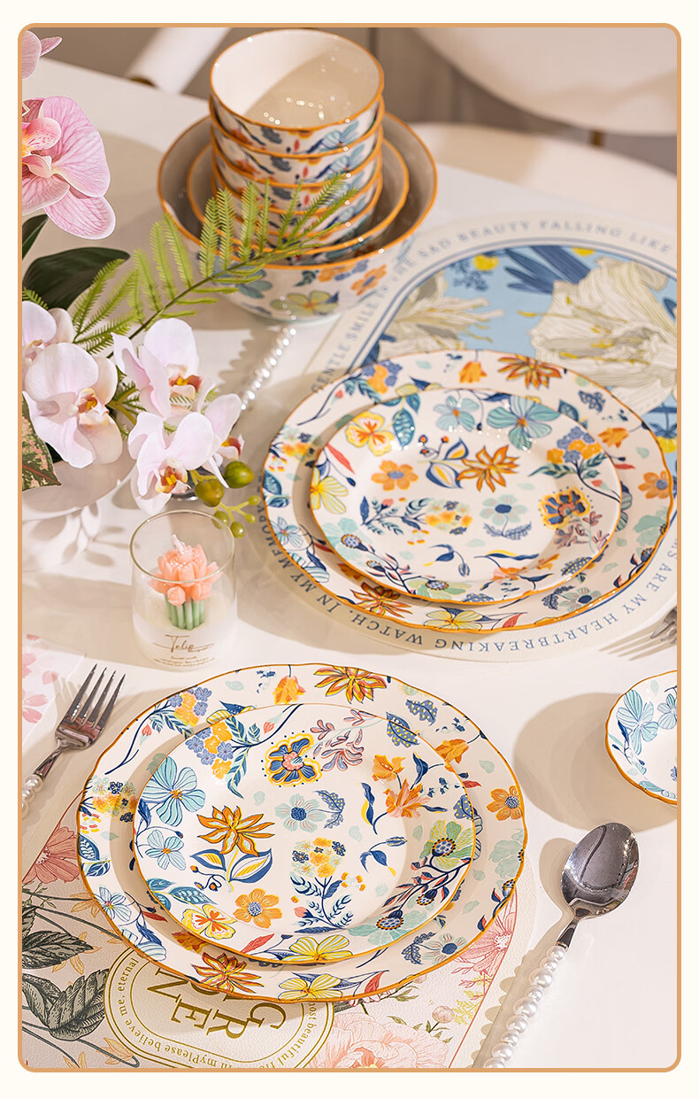 Chudi Ceramic Dinnerware Set 18-Piece Home Tableware Gift Box - Youmantingfang Collection 5